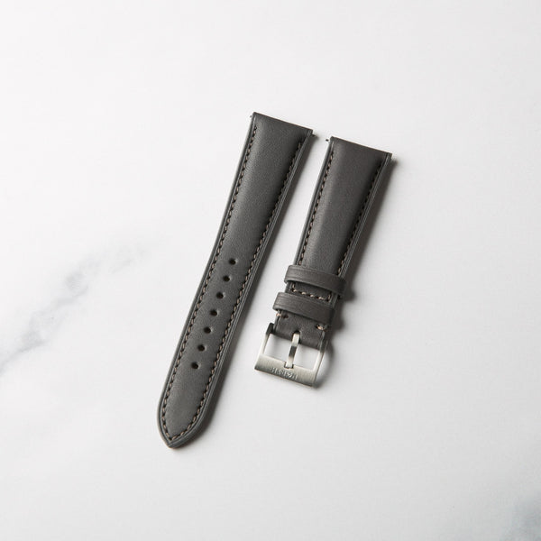 Grey Barenia leather watch strap by North Straps
