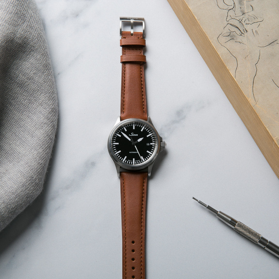 Barenia Dark Brown Leather Watch Strap