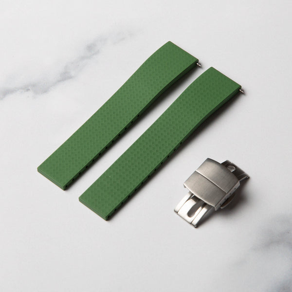Green Cut to Size (CTS) FKM Rubber strap by North Straps