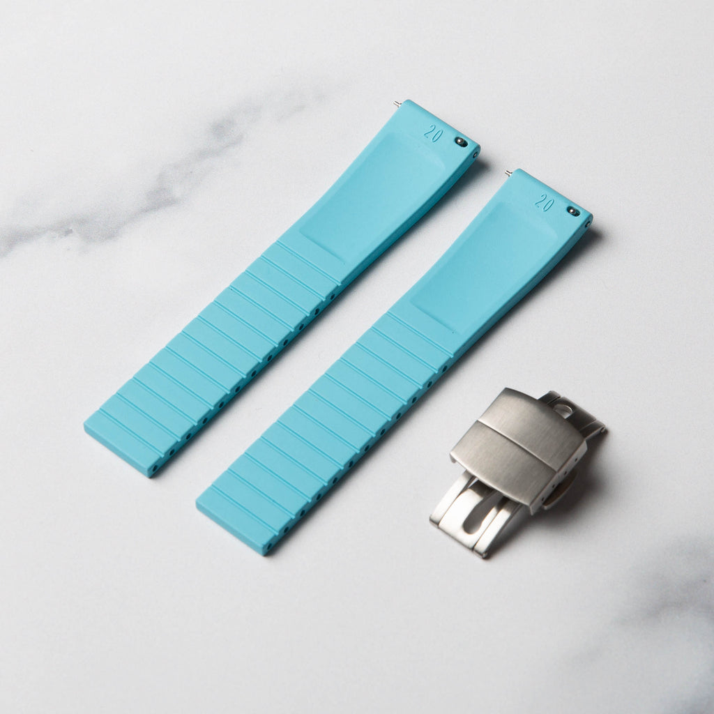 Sky Blue Cut to Size (CTS) FKM Rubber strap by North Straps