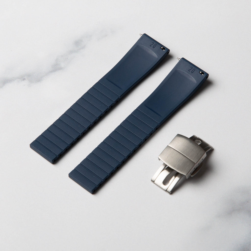 Navy Blue Cut to Size (CTS) FKM Rubber strap by North Straps