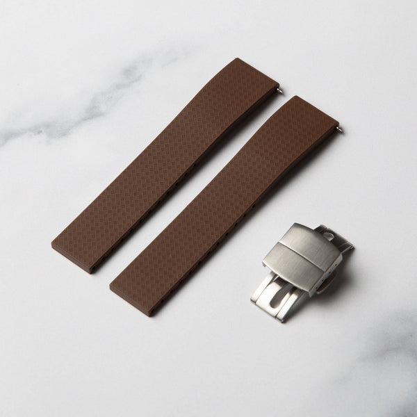 Brown Cut to Size (CTS) FKM Rubber strap by North Straps
