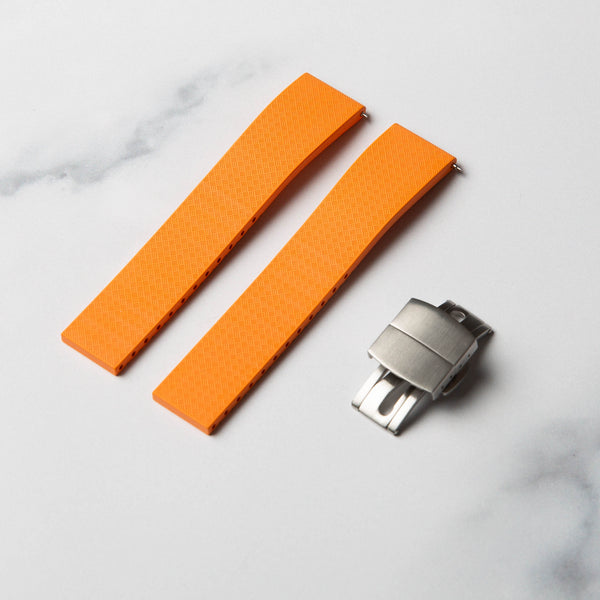 Orange Cut to Size (CTS) FKM Rubber strap by North Straps