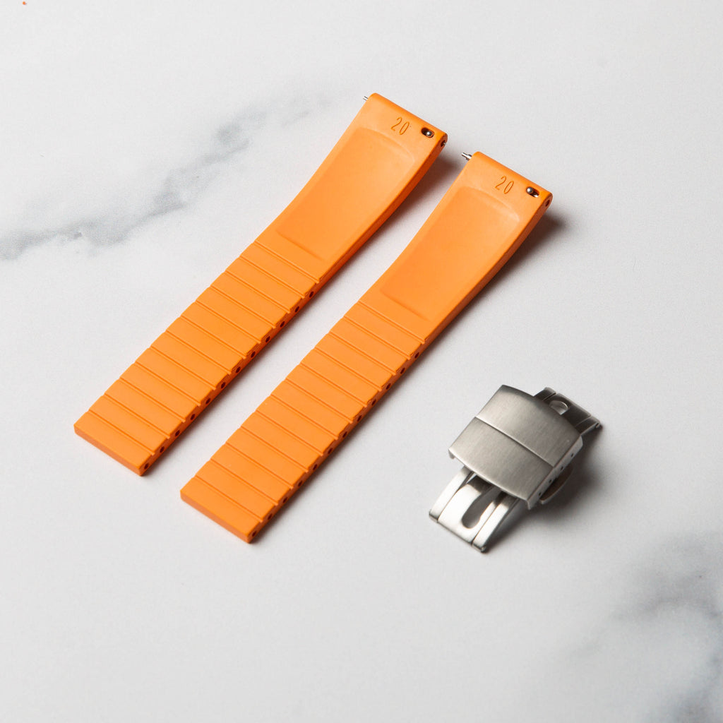 Orange Cut to Size (CTS) FKM Rubber strap by North Straps