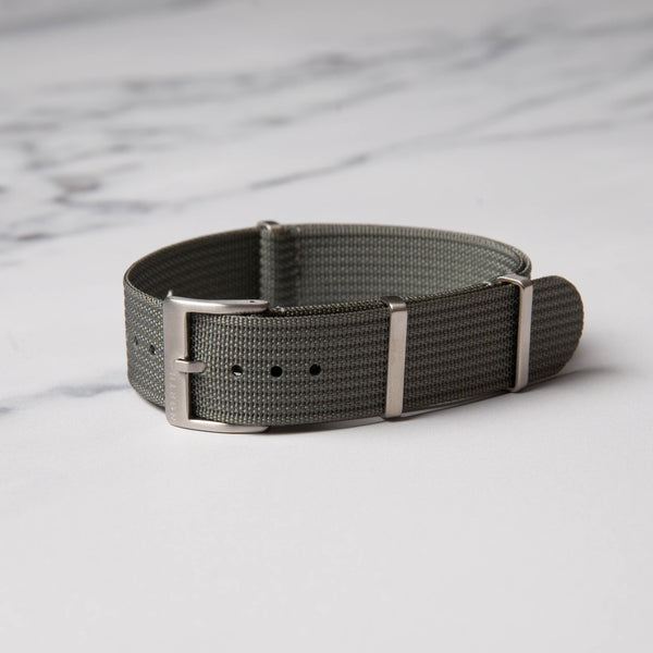 Grey Ribbed Nato Military Watch Strap by North Straps