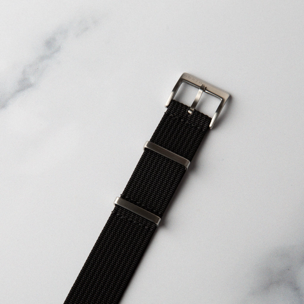 Black Ribbed Nato Military Watch Strap by North Straps