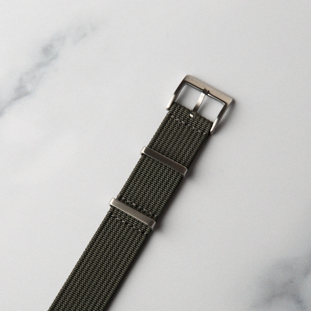 Dark Grey Ribbed Nato Military Watch Strap by North Straps