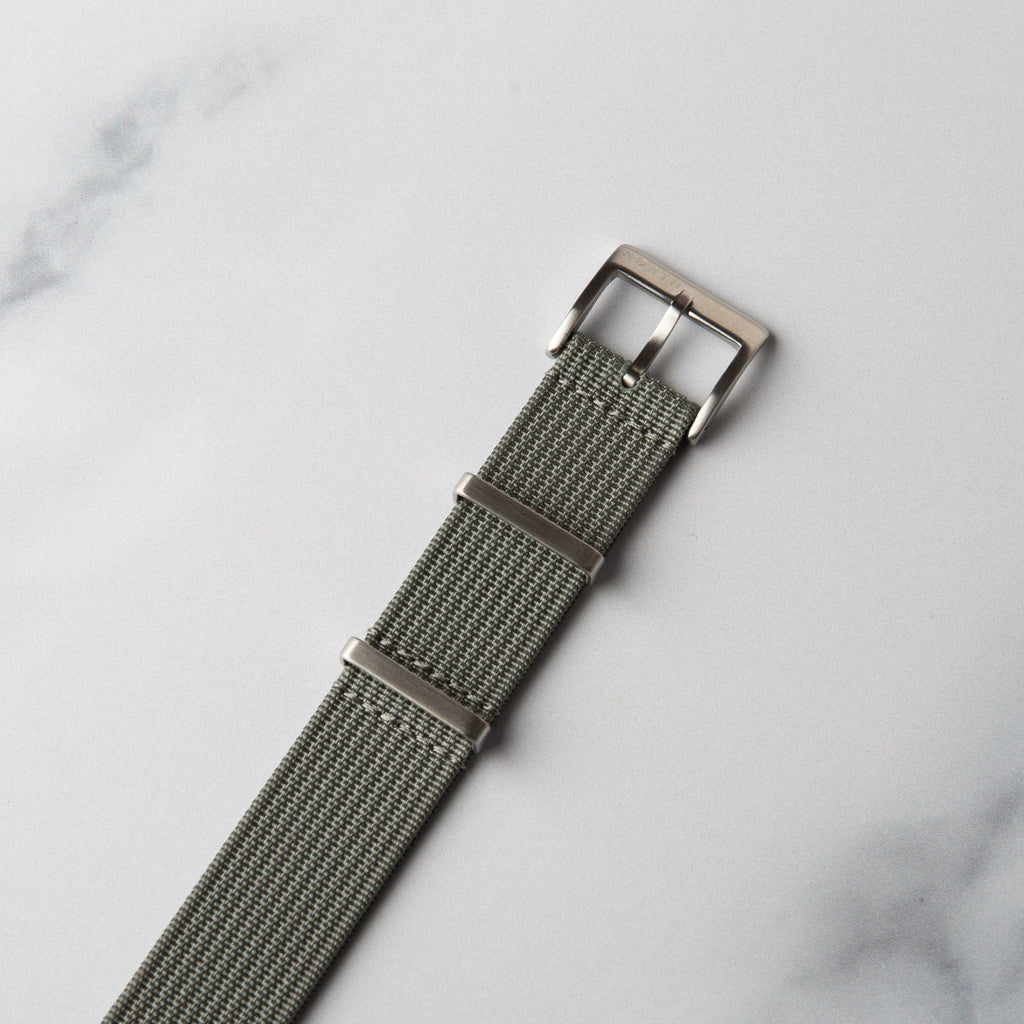 Grey Ribbed Nato Military Watch Strap by North Straps