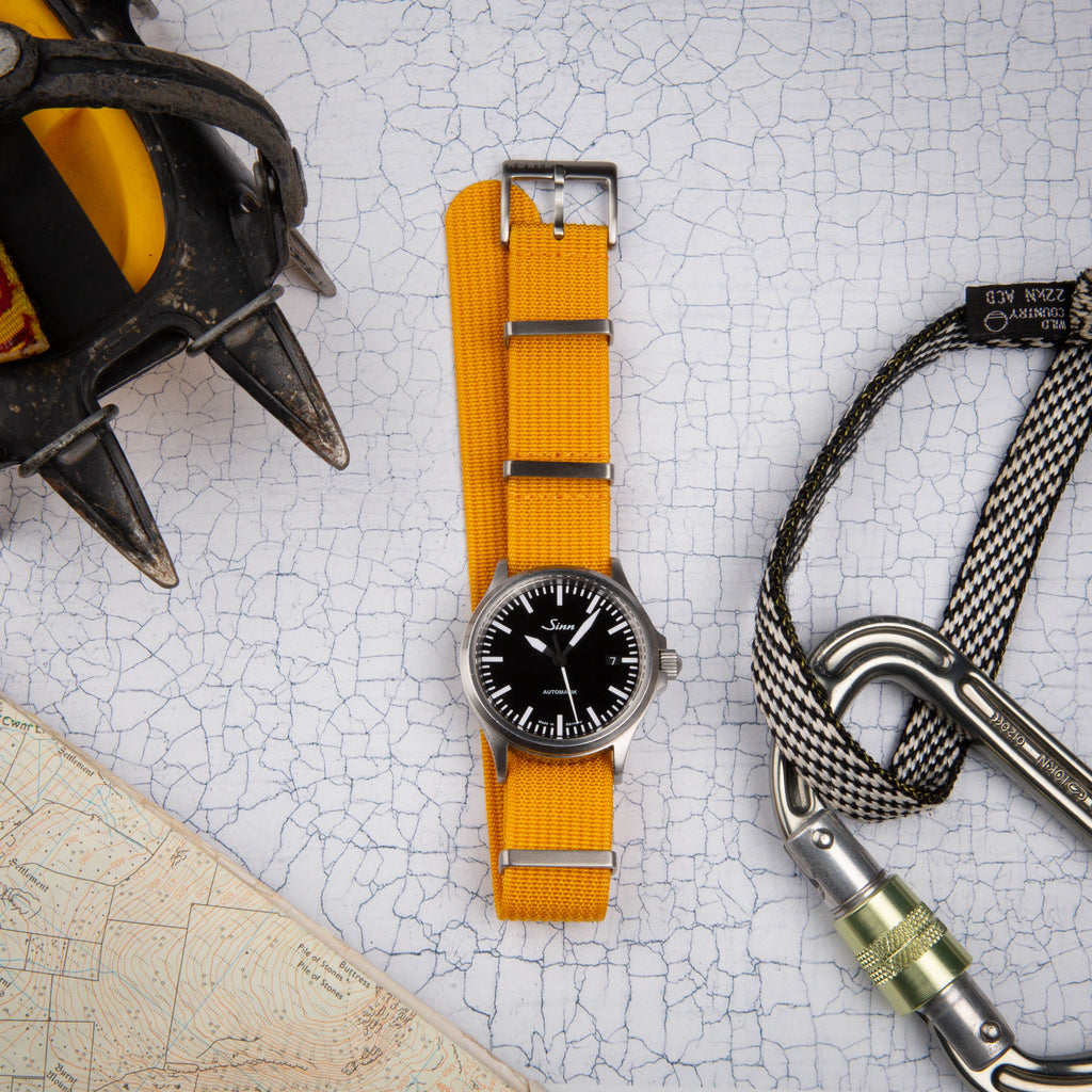 Mustard Yellow Ribbed Nato Military Watch Strap by North Straps