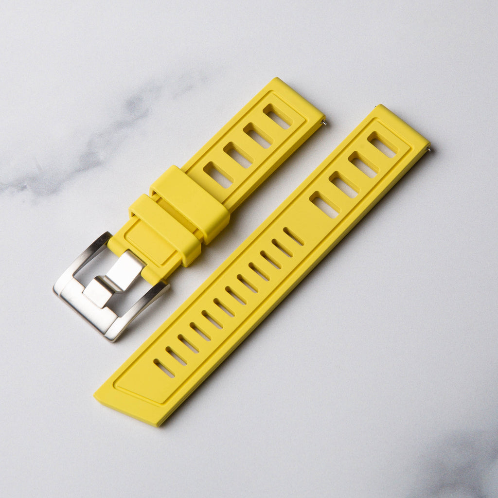 Yellow Kraken Rubber Dive Watch Strap by North Straps