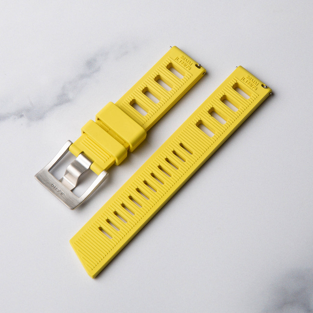 Yellow Kraken Rubber Dive Watch Strap by North Straps