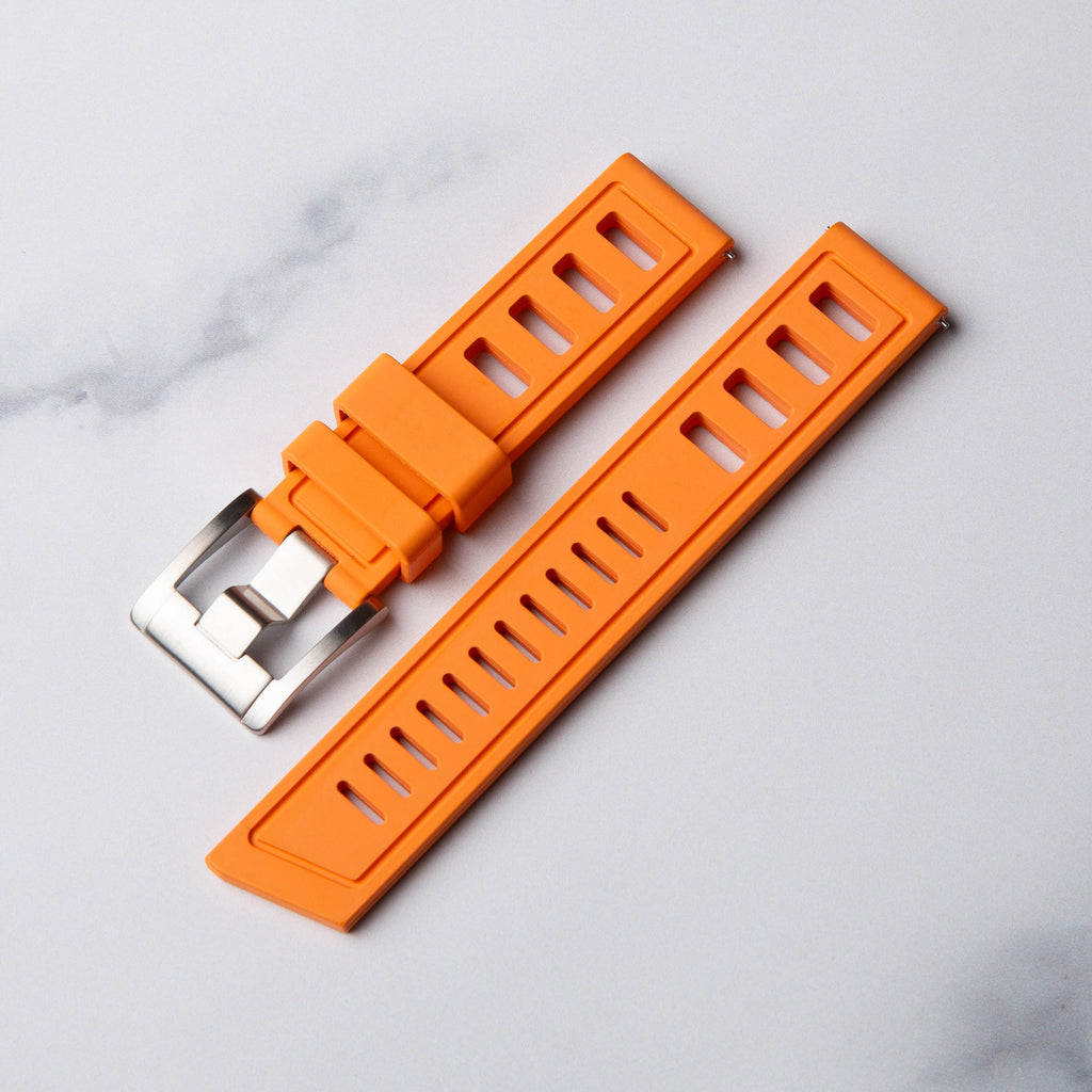 Orange Kraken Rubber Dive Watch Strap by North Straps