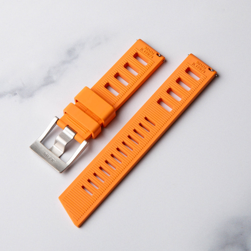 Orange Kraken Rubber Dive Watch Strap by North Straps