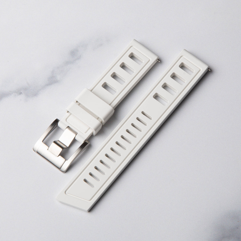 White Kraken Rubber Dive Watch Strap by North Straps