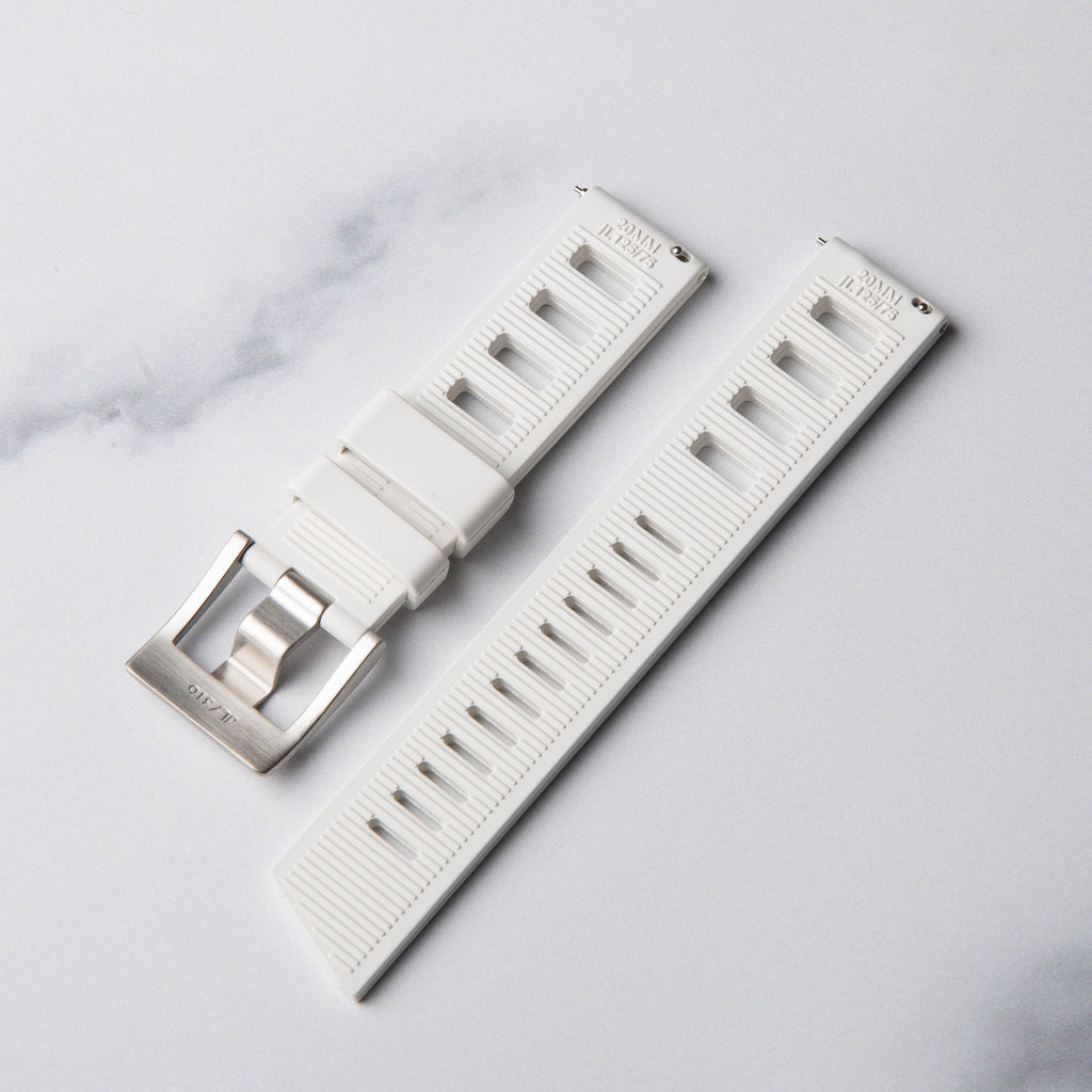 White Kraken Rubber Dive Watch Strap by North Straps