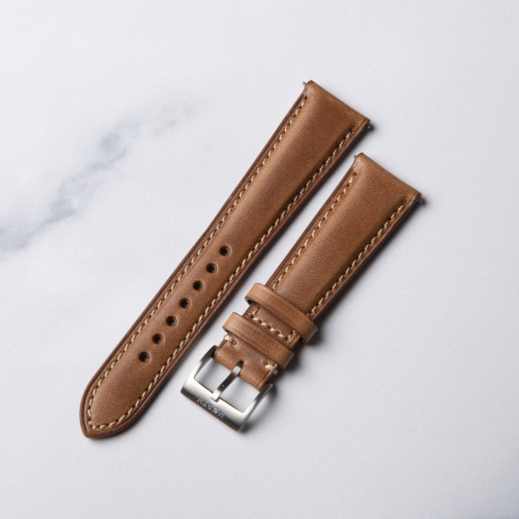 Natural Horween Chromexcel leather watch strap by North Straps