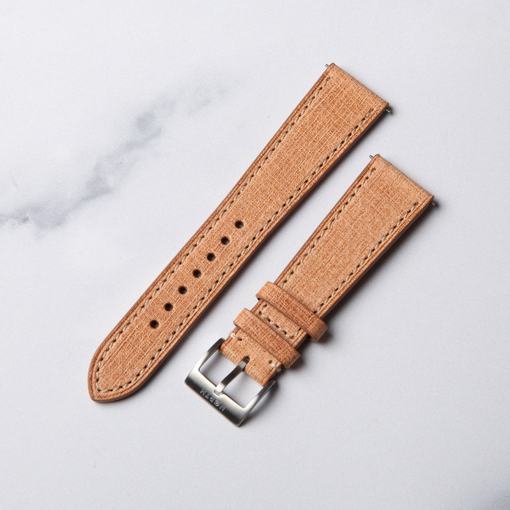 Natural Babele leather watch strap by North Straps