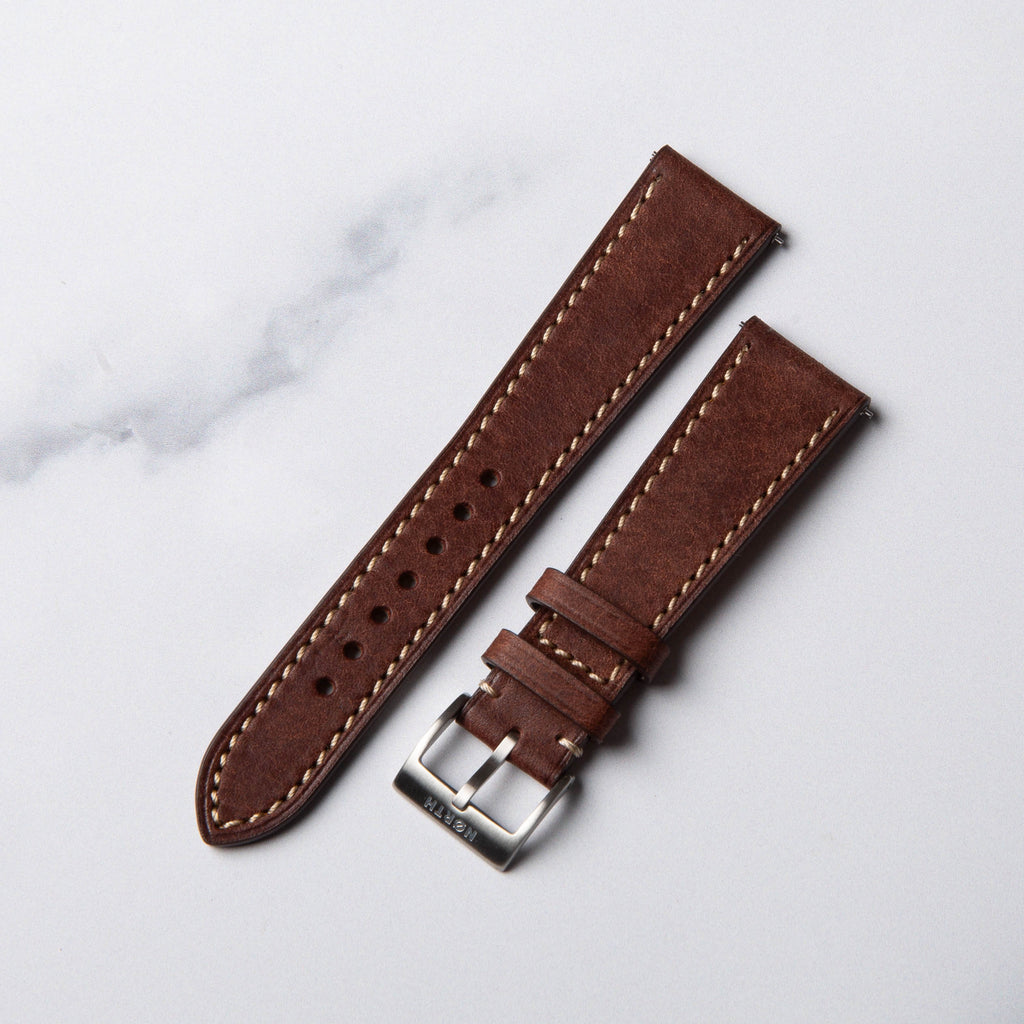 Chestnut  Pueblo leather watch strap by North Straps