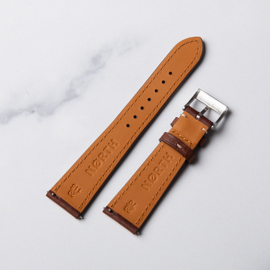 Chestnut  Pueblo leather watch strap by North Straps