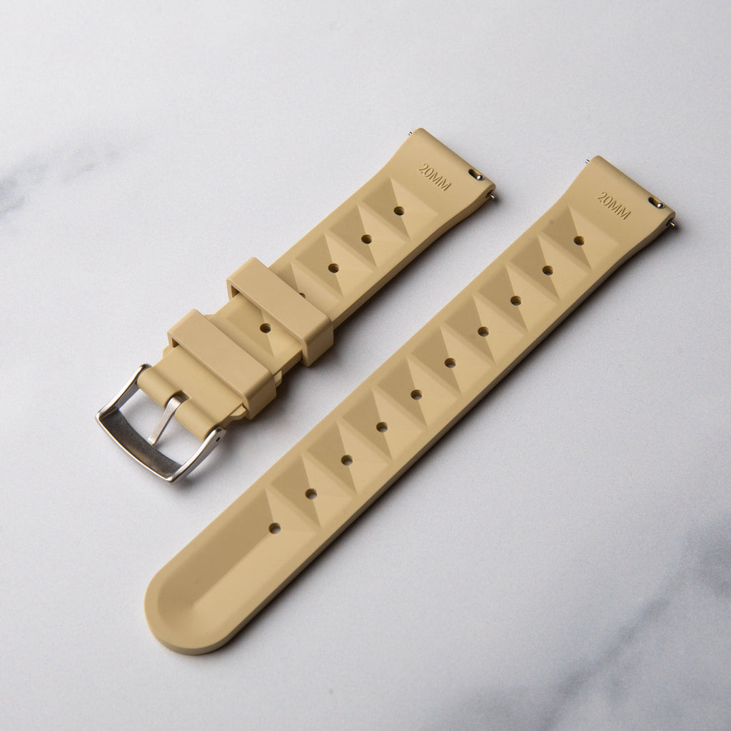 Khaki Rubber Waffle Watch Strap by North Straps