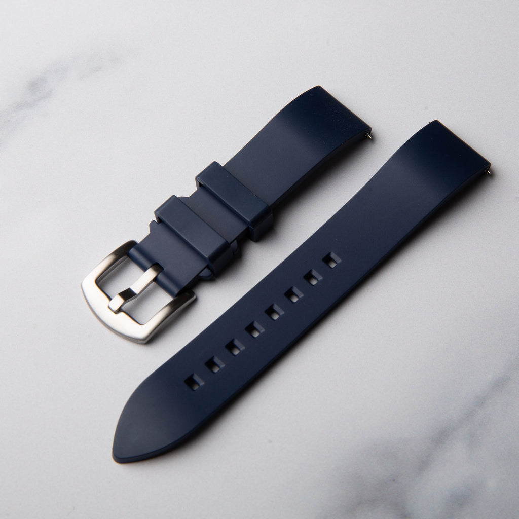 Navy Blue Rubber Classic Watch Strap by North Straps