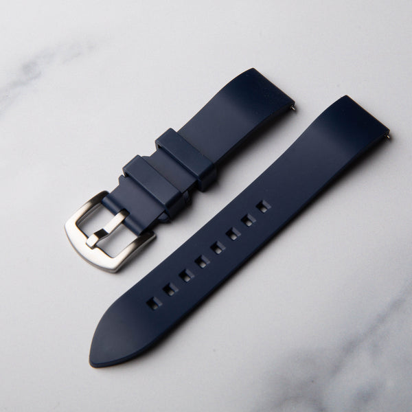 Navy Blue Rubber Classic Watch Strap by North Straps