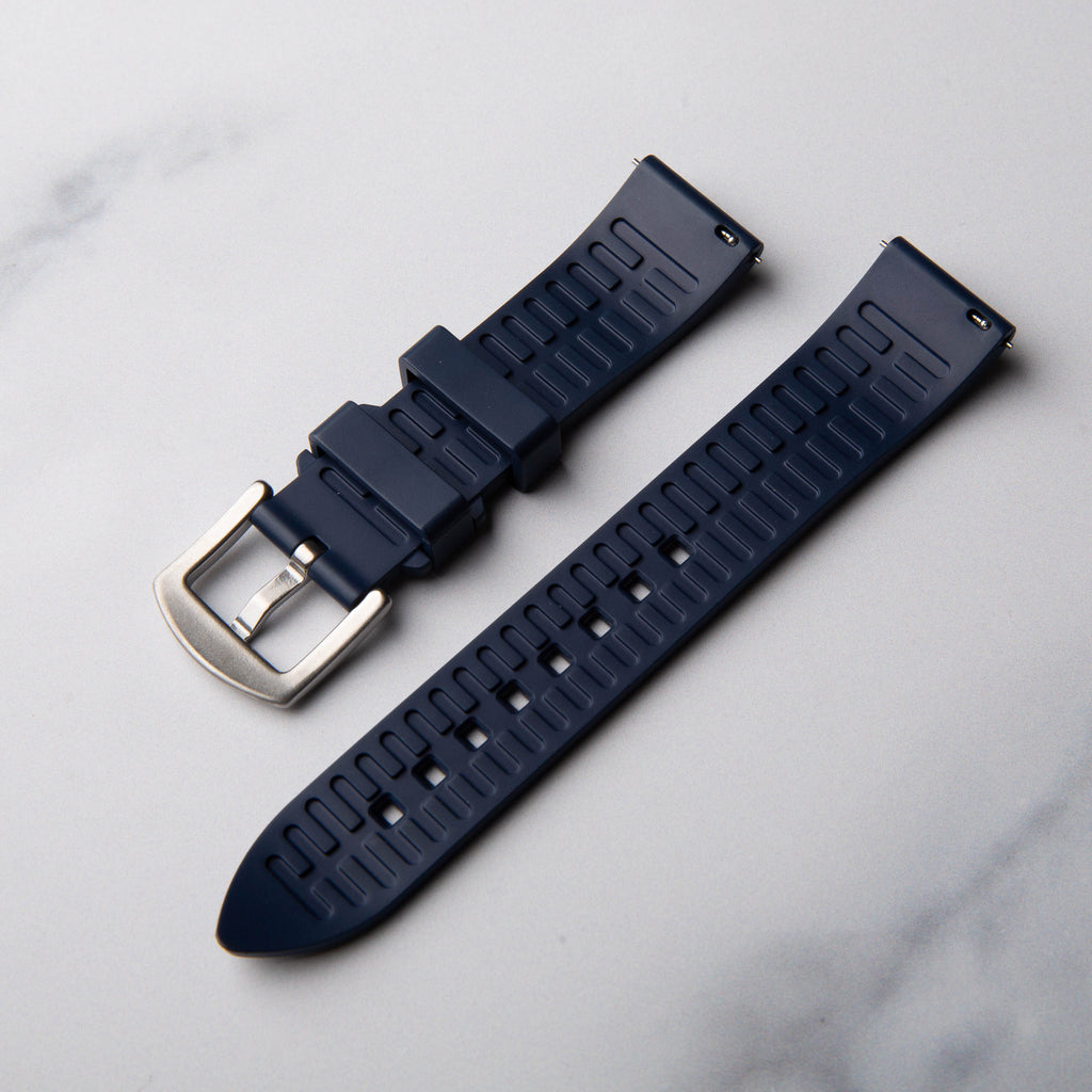 Navy Blue Rubber Classic Watch Strap by North Straps