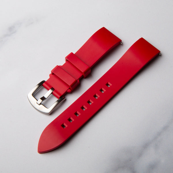 Red Rubber Classic Watch Strap by North Straps