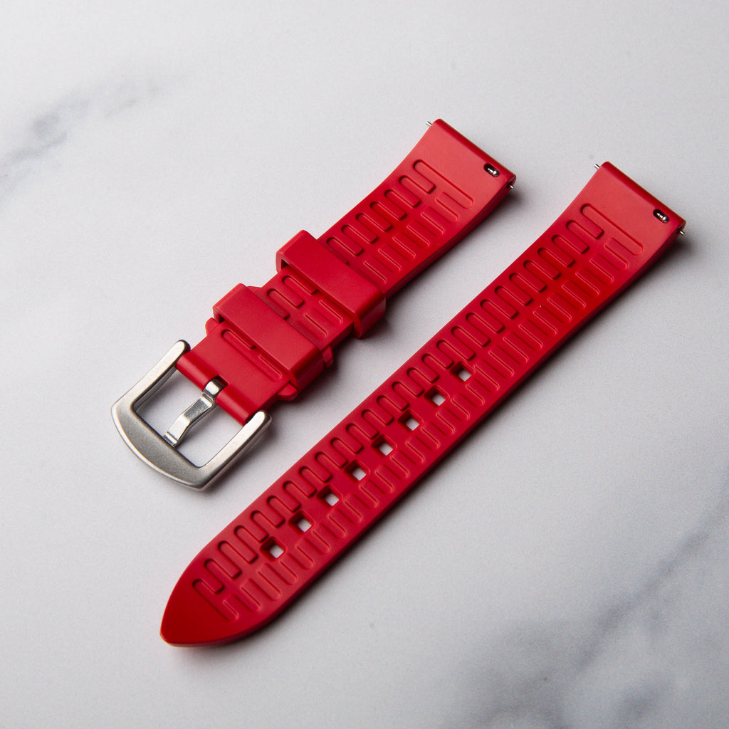 Red Rubber Classic Watch Strap by North Straps