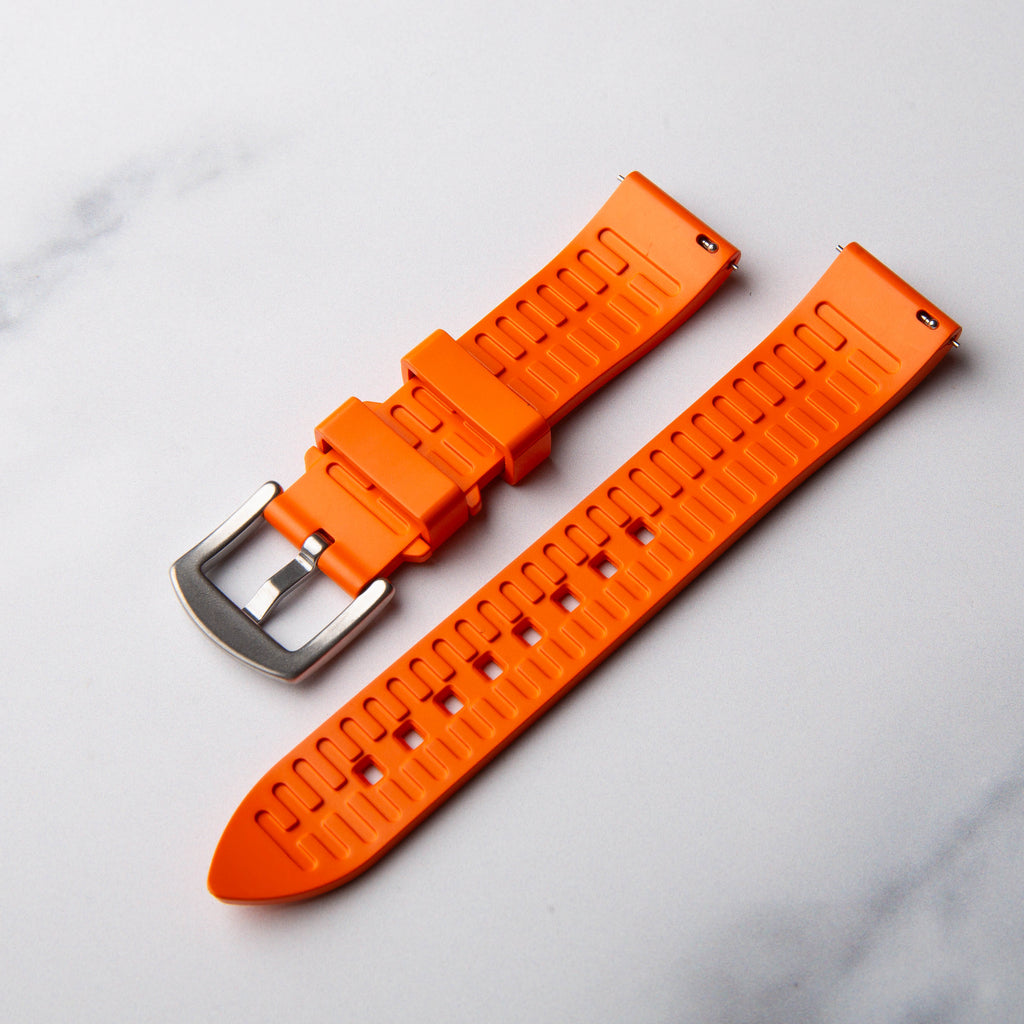 Orange Rubber Classic Watch Strap by North Straps