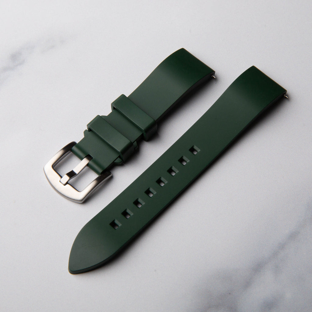 Green Rubber Classic Watch Strap by North Straps