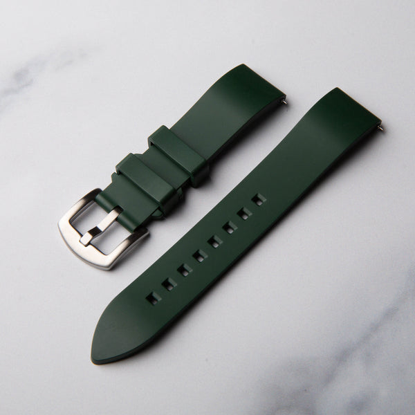 Green Rubber Classic Watch Strap by North Straps
