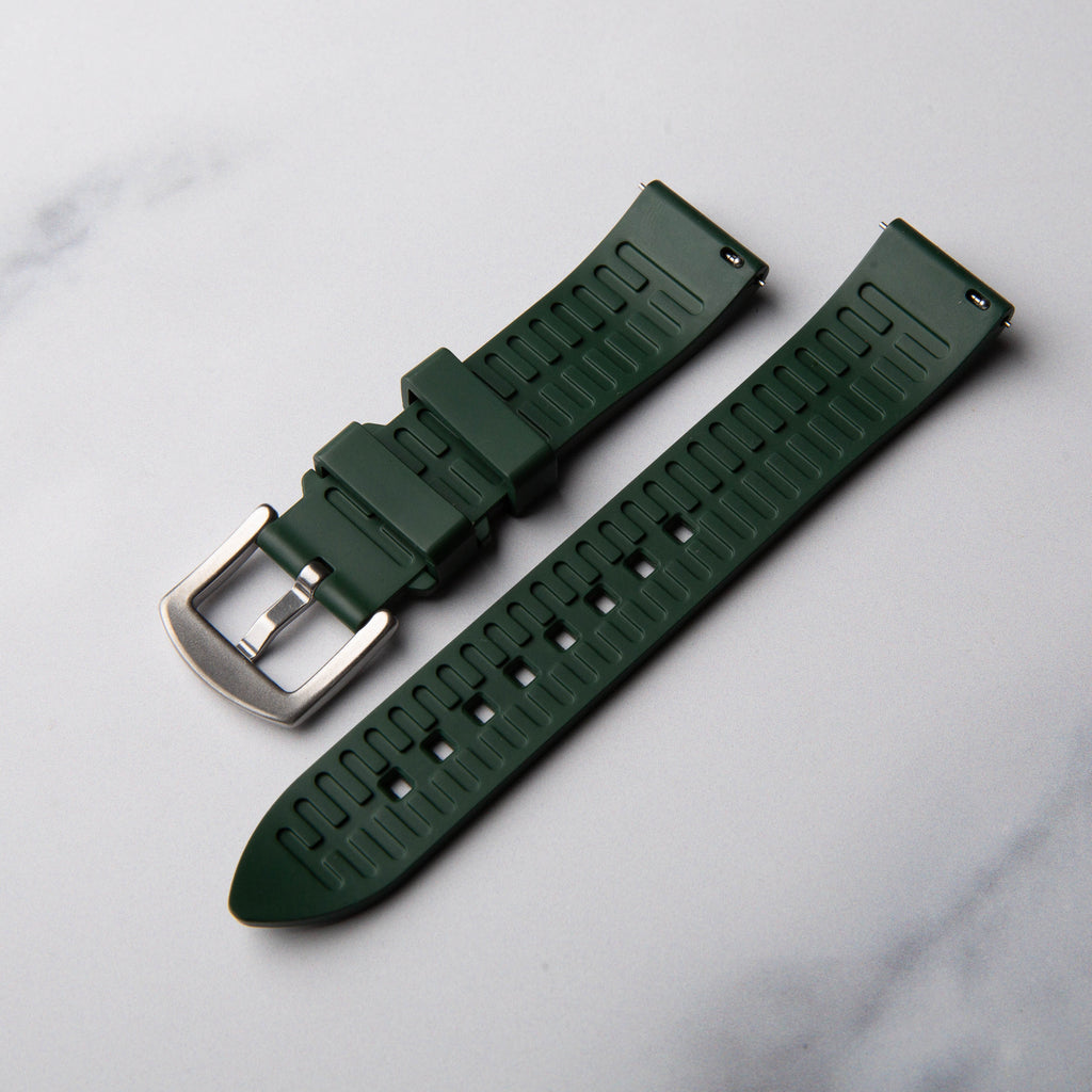 Green Rubber Classic Watch Strap by North Straps