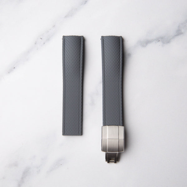Grey Cut to Size (CTS) FKM Rubber strap by North Straps available in 20mm, 21mm and 22mm.