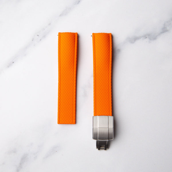 Orange Cut to Size (CTS) FKM Rubber strap by North Straps available in 20mm, 21mm and 22mm.