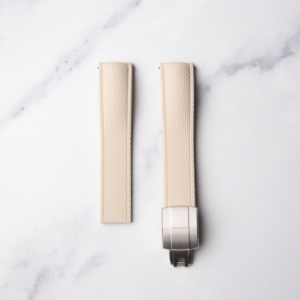Beige Cut to Size (CTS) FKM Rubber strap by North Straps available in 20mm, 21mm and 22mm.