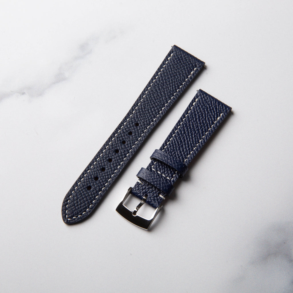 Navy Blue Epsom leather watch strap by North Straps