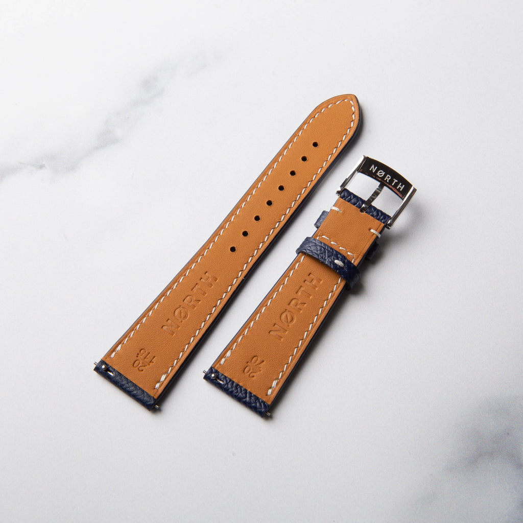 Navy Blue Epsom leather watch strap by North Straps