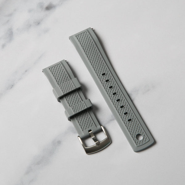 Grey Crosshatch FKM Rubber Strap