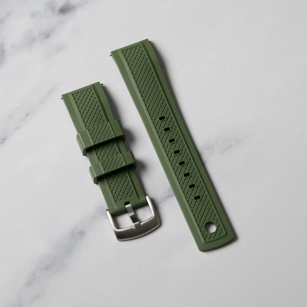 Green Crosshatch FKM Rubber Strap