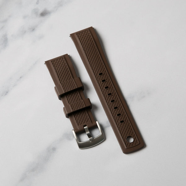 Brown Crosshatch FKM Rubber Strap
