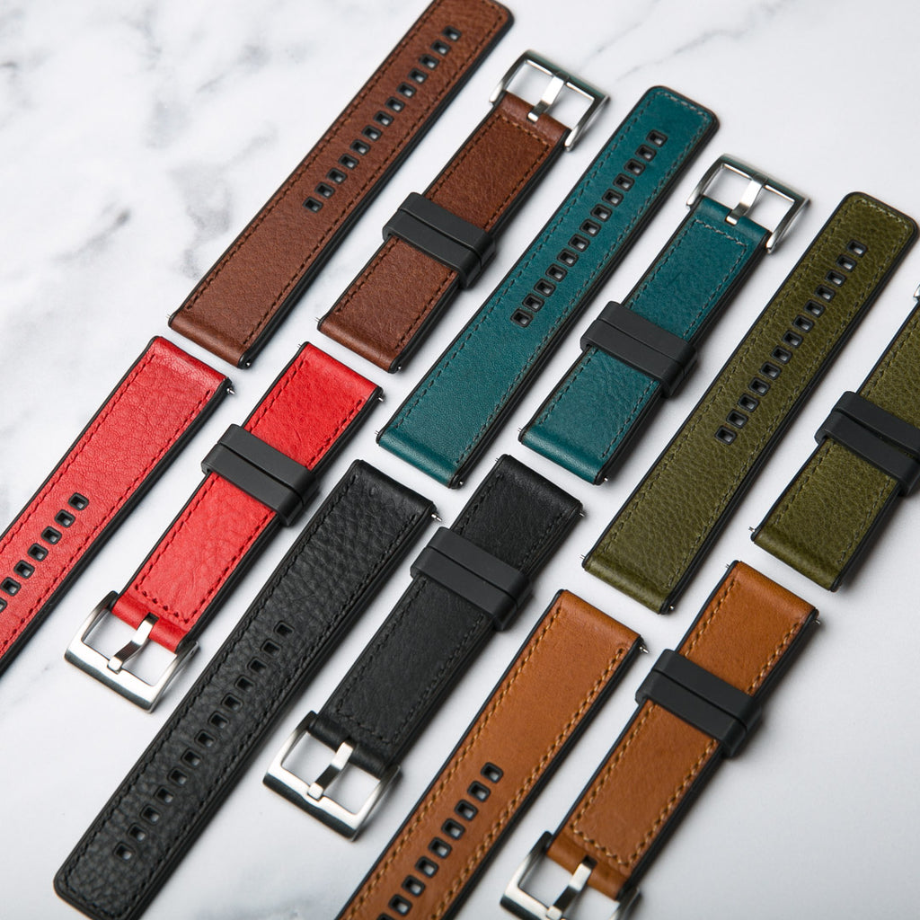 Winchester Rubber and Leather hybrid watch straps from North Straps.