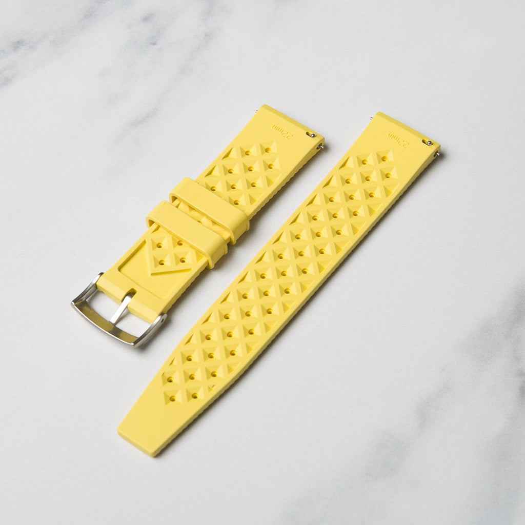 Yellow Tropic FKM Rubber watch strap by North Straps