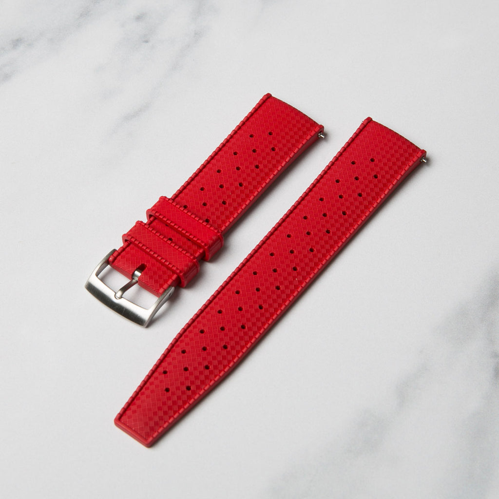 Red Tropic FKM Rubber watch strap by North Straps