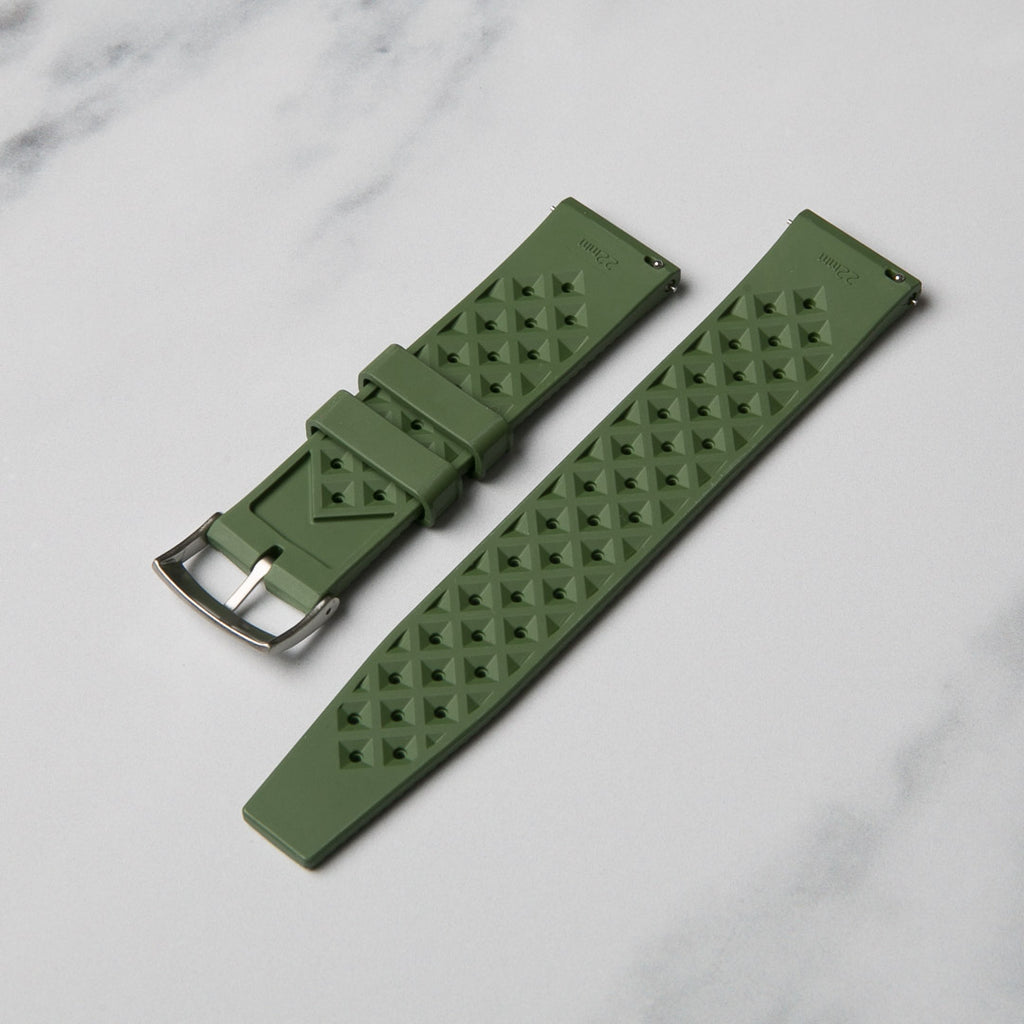 Green Tropic FKM Rubber watch strap by North Straps