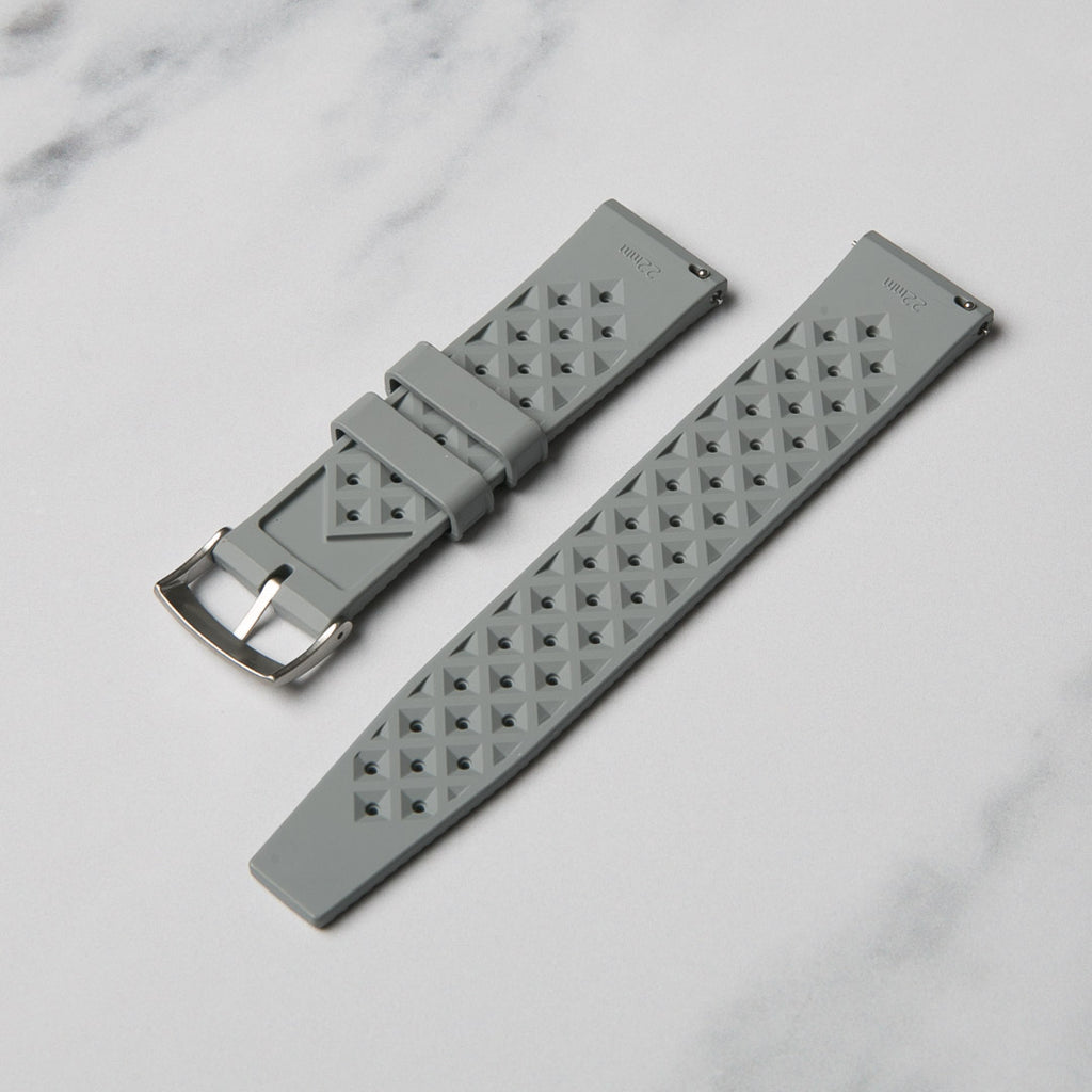 Grey Tropic FKM Rubber watch strap by North Straps