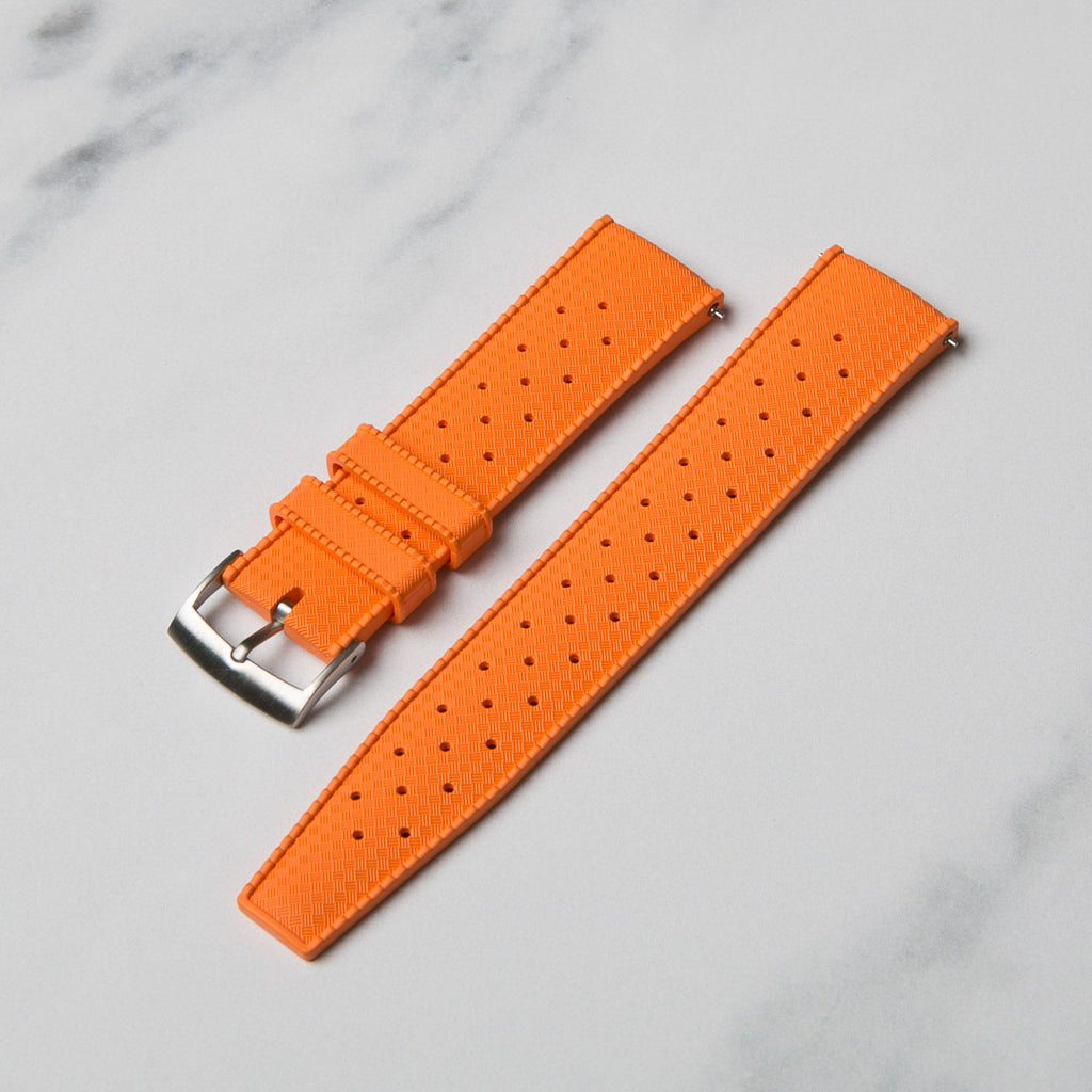 Orange Tropic FKM Rubber watch strap by North Straps