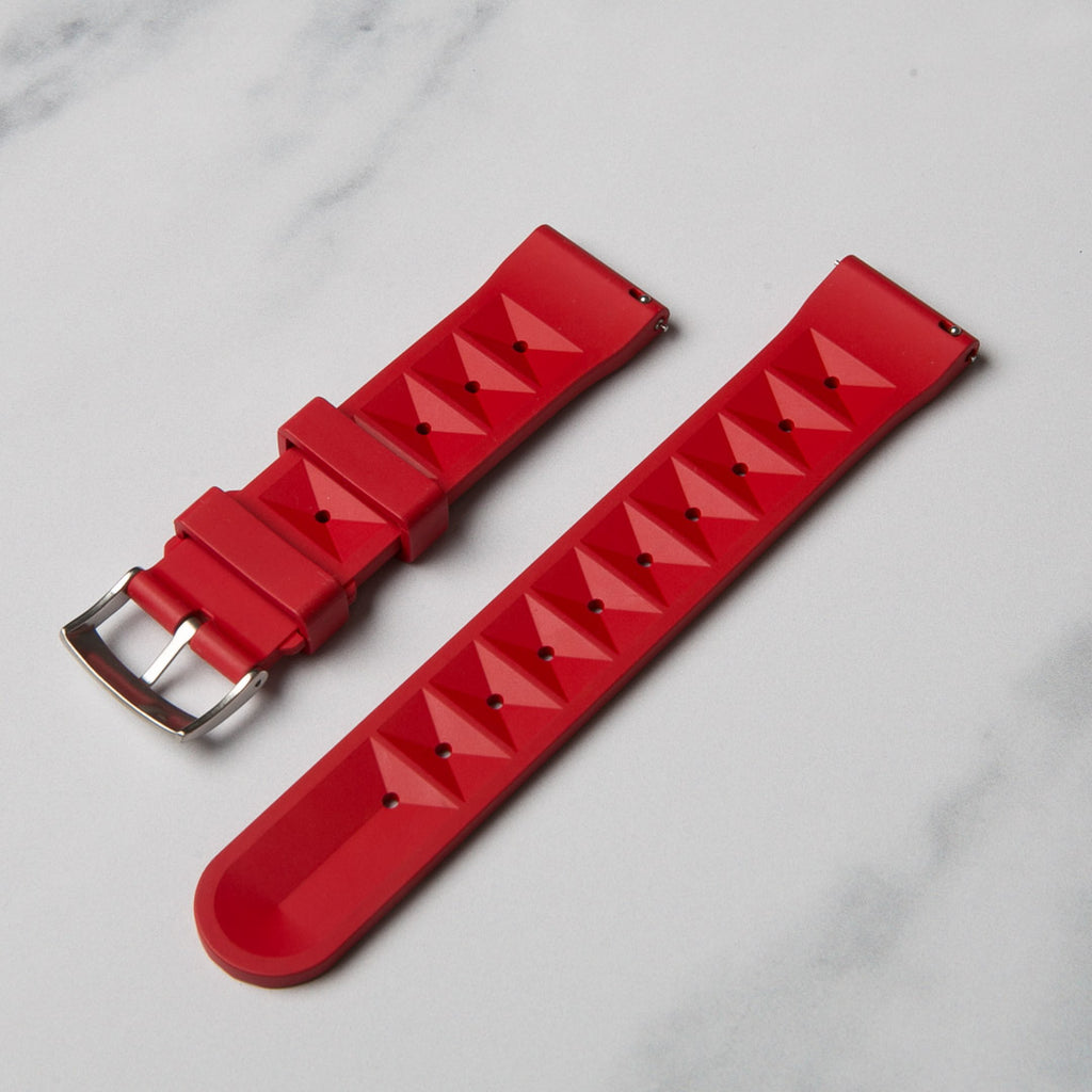 Red Rubber Waffle Watch Strap by North Straps
