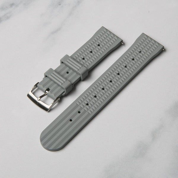Grey Rubber Waffle Watch Strap by North Straps