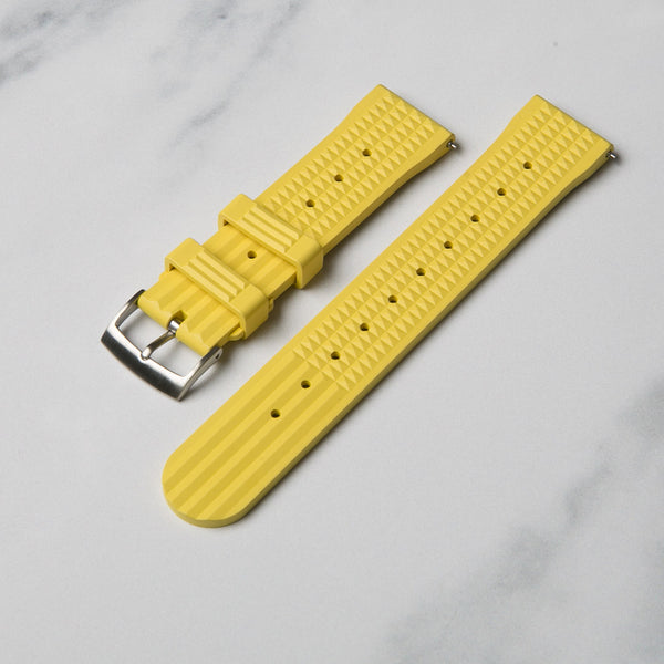 Yellow Rubber Waffle Watch Strap by North Straps